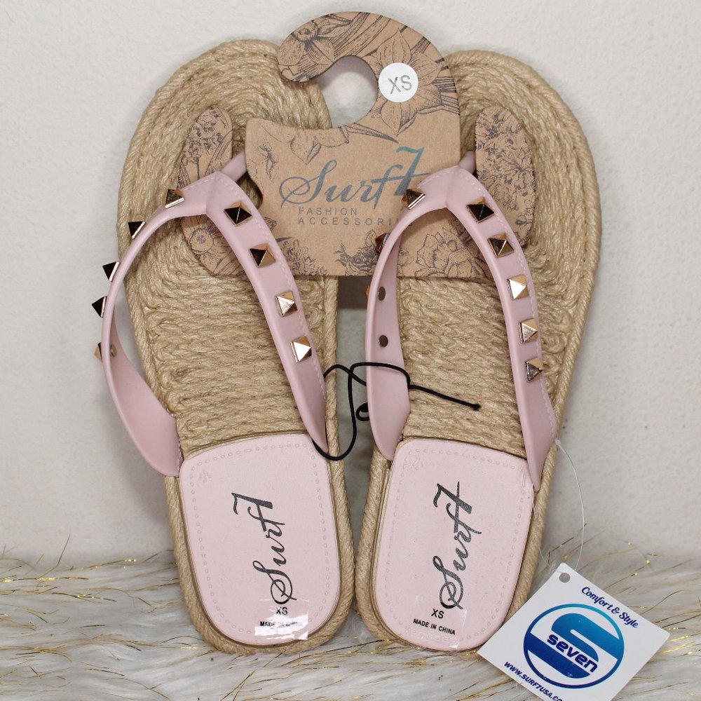 Rockstud Espadrille Style Flip Flops